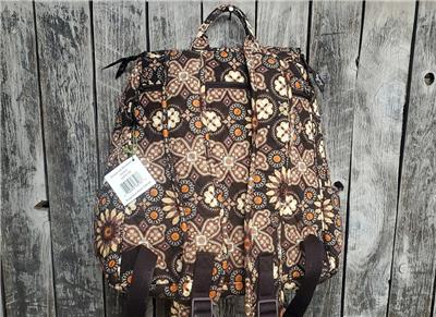 Vera Bradley Double Zip Backpack Canyon Brown Quilted  display picture 2