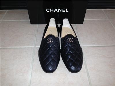 BNIB Chanel Black Quilted Loafers Flats Shoes Sz 8 38 $875 | eBay