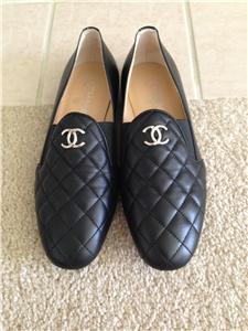 BNIB Chanel Black Quilted Loafers Flats Shoes Sz 8 38 $875 | eBay
