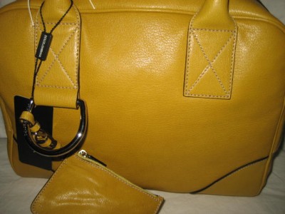 $1500 Dolce & Gabbana D&G Large Yellow Leather Satchel Bag HandBag ...