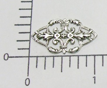 25094 2 Pc Matte Silver Oxidized Victorian Filigree Jewelry