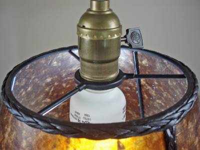 MISSION ARTS & CRAFTS MICA BRIDGE FLOOR LAMP SHADE AMBER ...