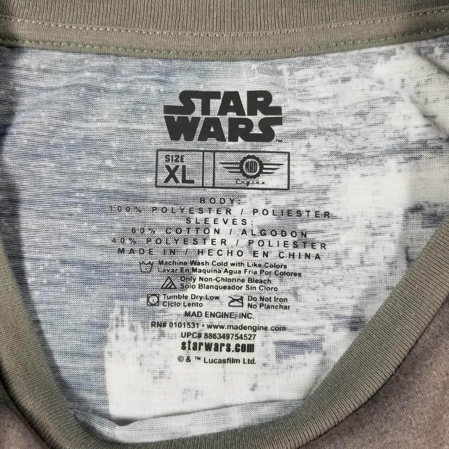 Neu Star Wars Darth Vader T-Shirt Herren doppelseitig Millennium Falcon Death L XL - Bild 7 von 7