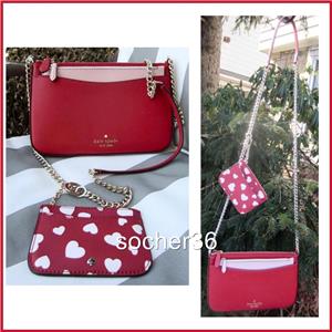 KATE SPADE STACI HEART POP PRINTED TRIPLE CROSSBODY 3 PIECE
