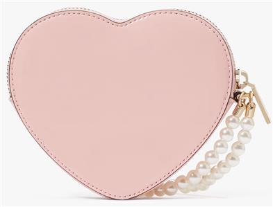KATE SPADE FAUX PEARL LOVE SHACK 3D PATENT HEART WRISTLET FACTORY