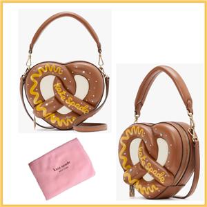 定率割引 往復 BIG SPADE KATE APPLE W/DUSTBAG CROSSBODY PRETZEL 3D NYC バッグ
