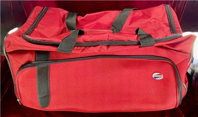 american tourister dunk expandable travel duffel bag red Rolling Duffle Bag American Tourister Red 21 x 11 x 10 Roller Wheels NOS  New (O)
