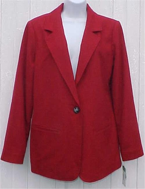 Misses Size 10 Red Blazer Jacket Wool Blend Boxy R Q T New with Tags ...