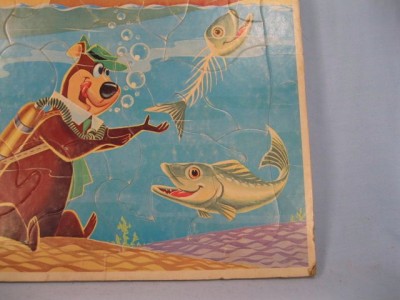 Vintage 1964 Yogi Bear Fishing Frame Tray Jigsaw Puzzle ...