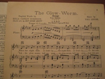The Glow Worm Song Medium Key Sheet Music Copyright 1932 Paul Lincke AS ...
