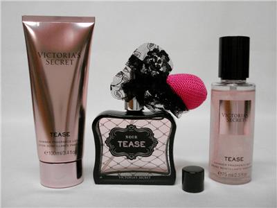 VICTORIA'S SECRET NOIR TEASE GIFT SET EAU PARFUME, SHIMMER BODY