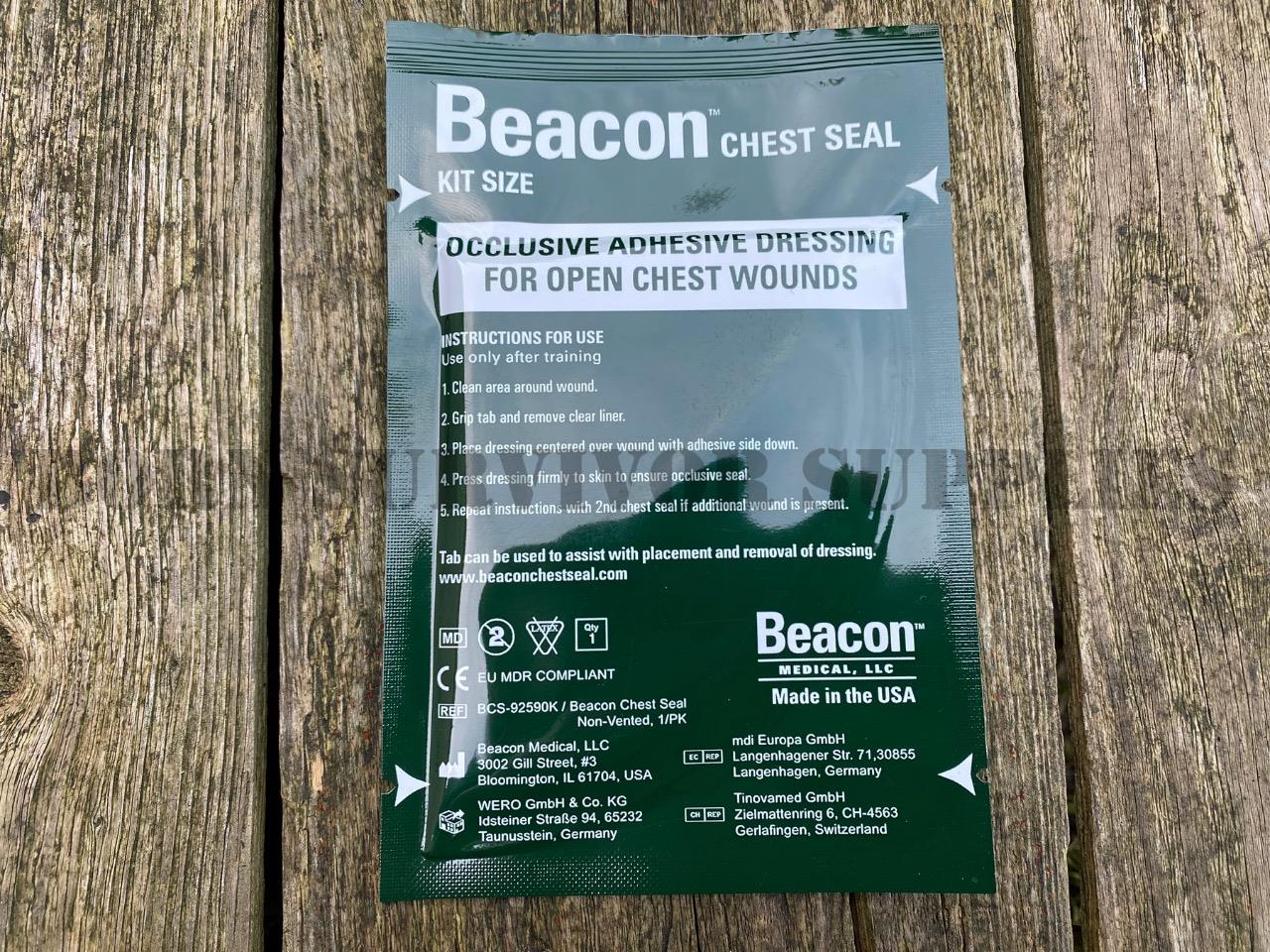 BEACON CHEST SEAL - Kit Size Trauma First Aid Non Vented Occlusive Dressing FFD - Picture 7 of 7
