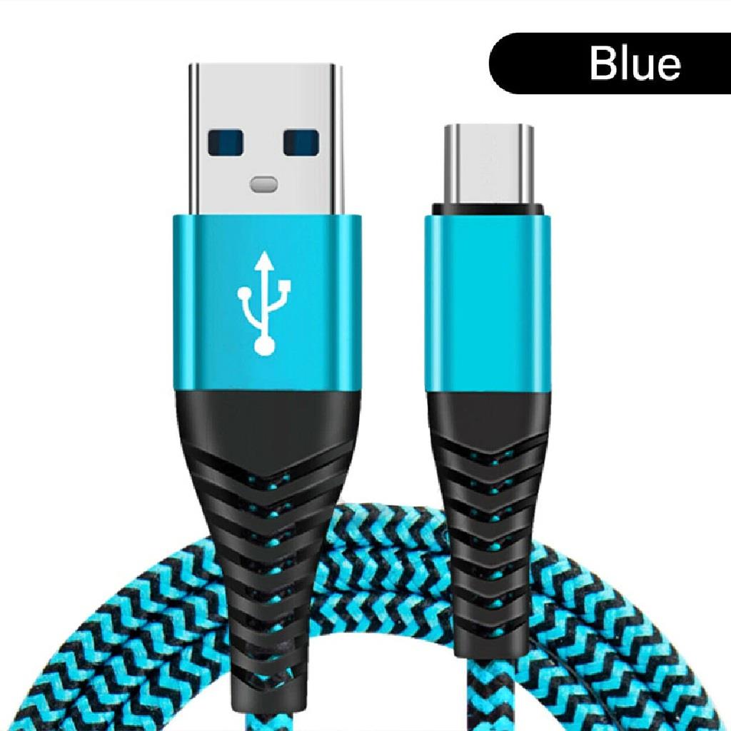 Fast Charge Sync USB A to C Nylon Braided 1mt Cable 3A for LG Nokia Oppo Xiaomi - Picture 9 of 9