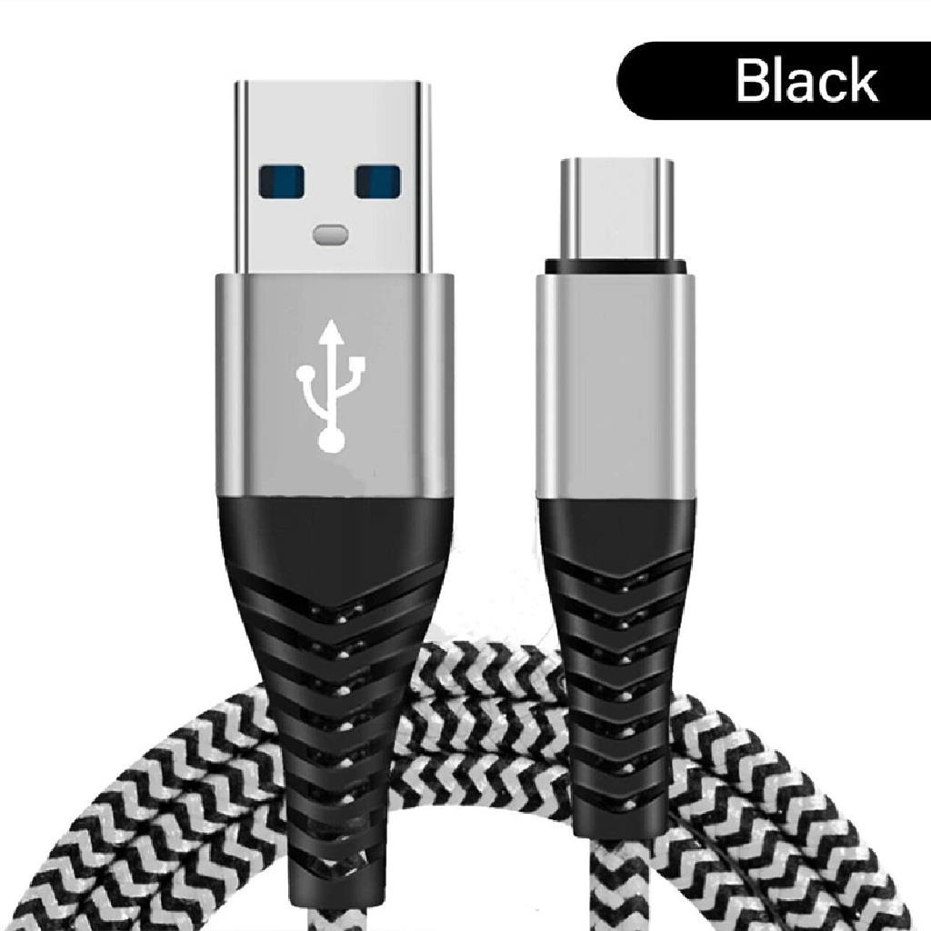 Fast Charge Sync USB A to C Nylon Braided 1mt Cable 3A for LG Nokia Oppo Xiaomi - Picture 7 of 9