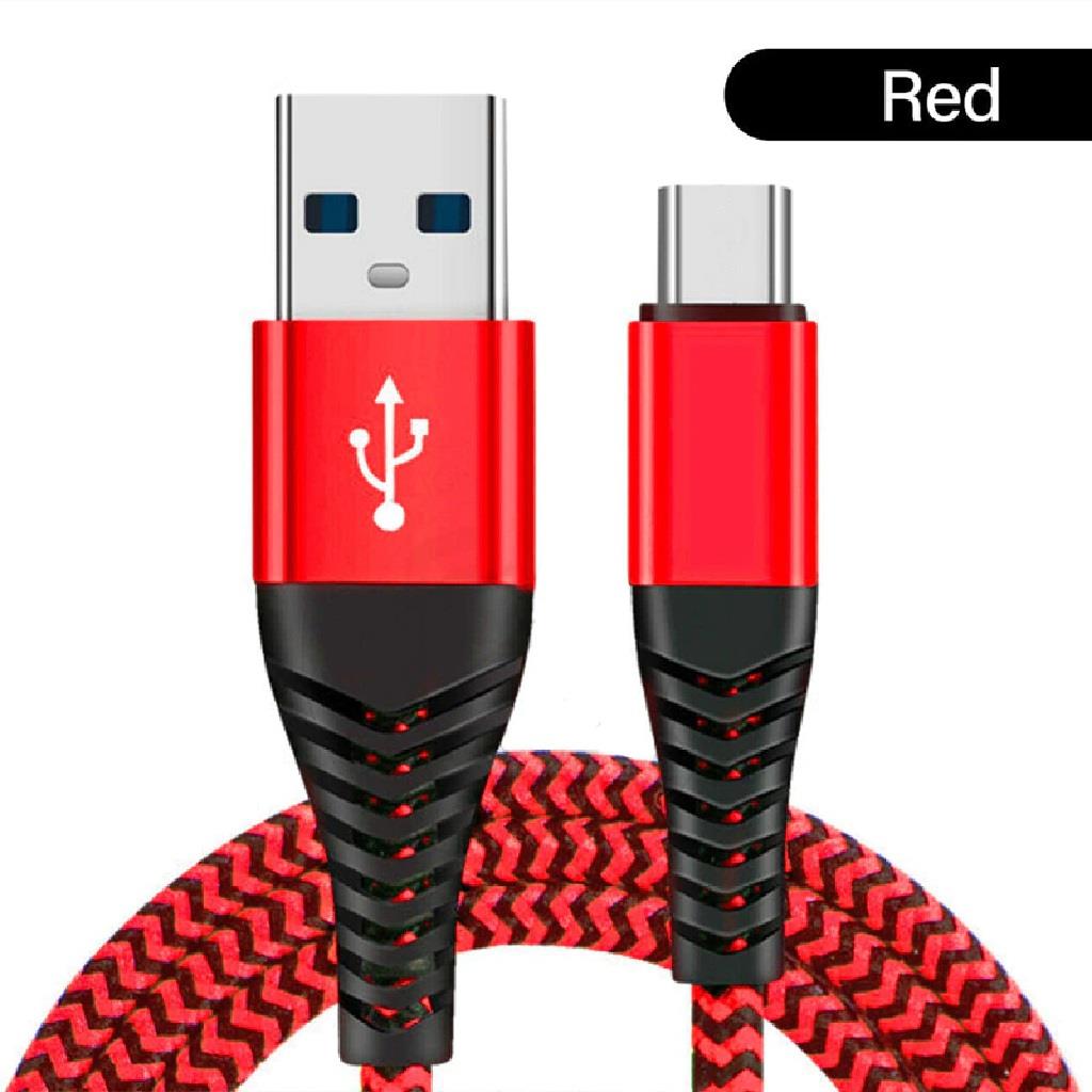Fast Charge Sync USB A to C Nylon Braided 1mt Cable 3A for LG Nokia Oppo Xiaomi - Picture 8 of 9