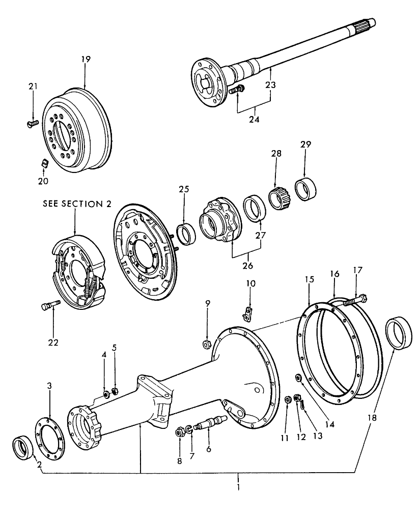 FORD 600 601 801 800 2000 4000 4cyl TRACTOR REAR AXLE ...