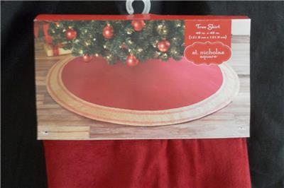 New St Nicholas Square Country Christmas Tree Skirt Crimson Red W Burlap Kohl S 400954357661 Ebay