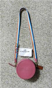 Coach Kia Black Round Crossbody Bag with Pink Strap COACH® | Restored Kia Circle Bag In Colorblock main image 4
