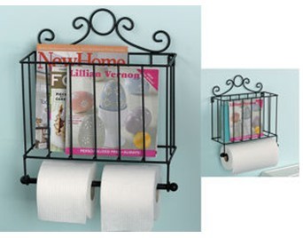 Metal Toilet Roll Tower Paper Holder Magazine Rack Cream Black Br This Is A Lovely Wall Mounted Bathroom Or Kitchen Accessory It Has Simple Frame And Bit Scrolls Magazine Cooking Book Rack On Top With Toilet Roll