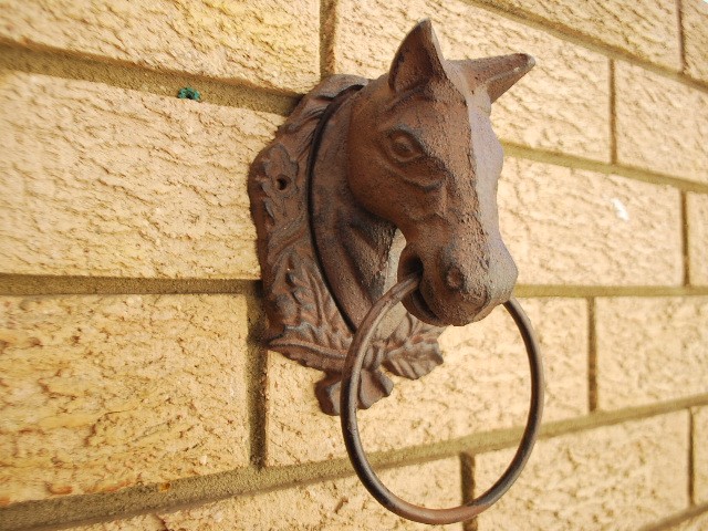 Cast Iron Antique Style Horse Head Door Knocker / Cottage Towel Ring ...