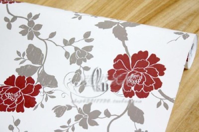 45cm x 10m Roll Vintage Style Flower Vinyl Furniture Wall Paper Sticker p1307