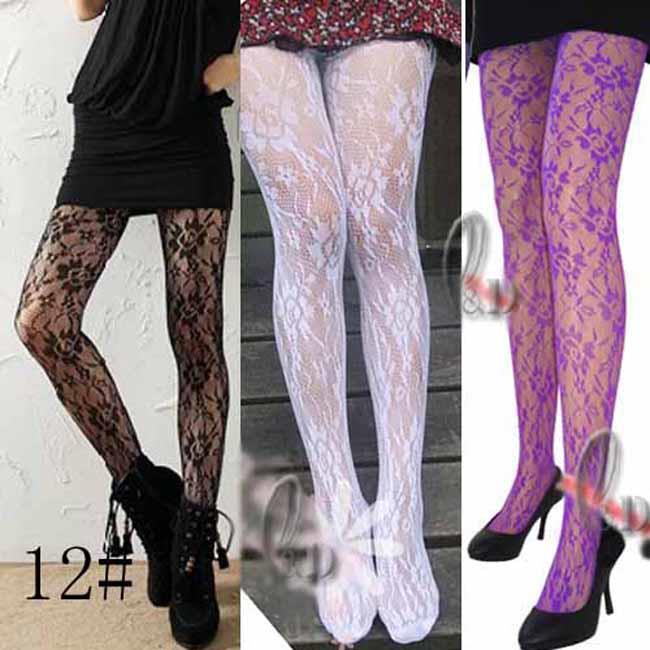 AU SELLER Sexy Vintage Net Flowery Tights pantyhose stockings hos001-12 - Picture 4 of 5