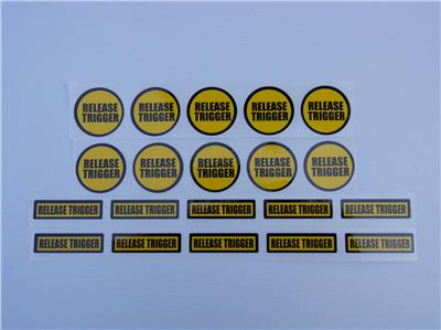 20 RELEASE TRIGGER Warning Sticker, cut label decal for shotgun safety | eBay