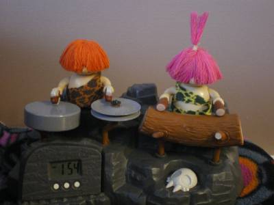 Caveman Drumming Alarm Clock Very Rare 1996 Spencer Gifts Cave MAN ...