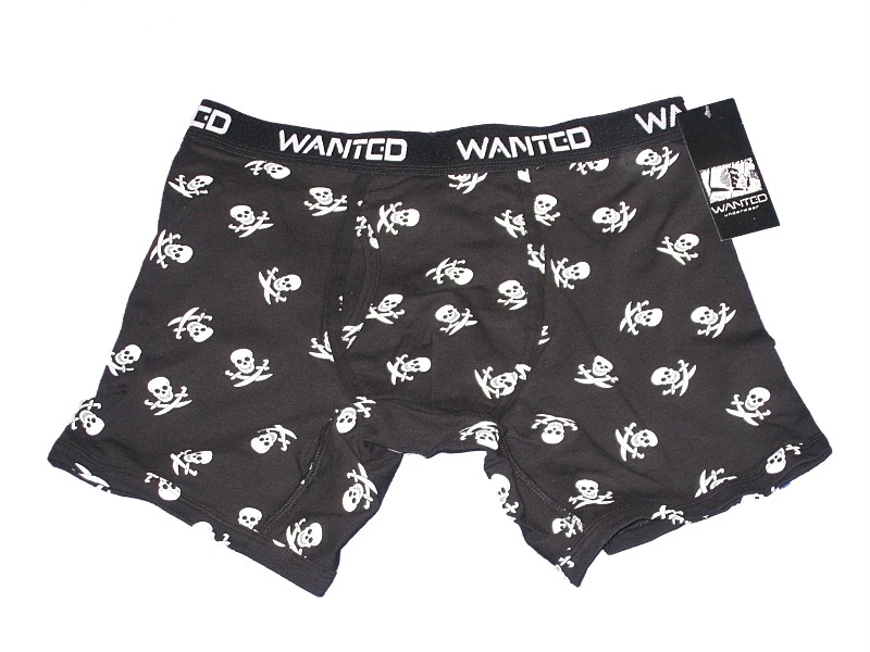 New Mens Wanted Underwear Sexy Skull Boxer Briefs M-XL