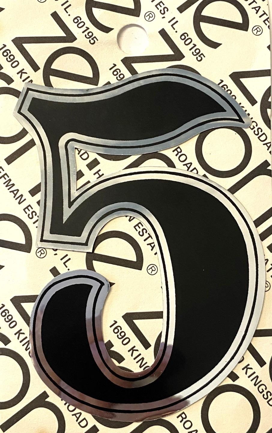 new old stock 4" ZERONINE NUMBERS for vintage BMX Number PLATES Black/Chrome - Picture 13 of 18