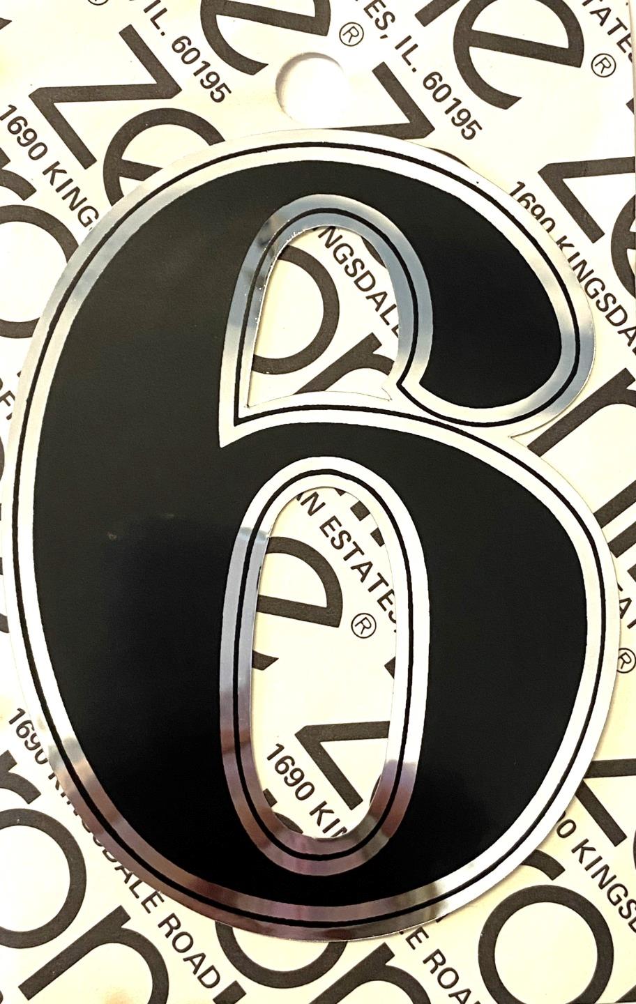 new old stock 4" ZERONINE NUMBERS for vintage BMX Number PLATES Black/Chrome - Picture 14 of 18