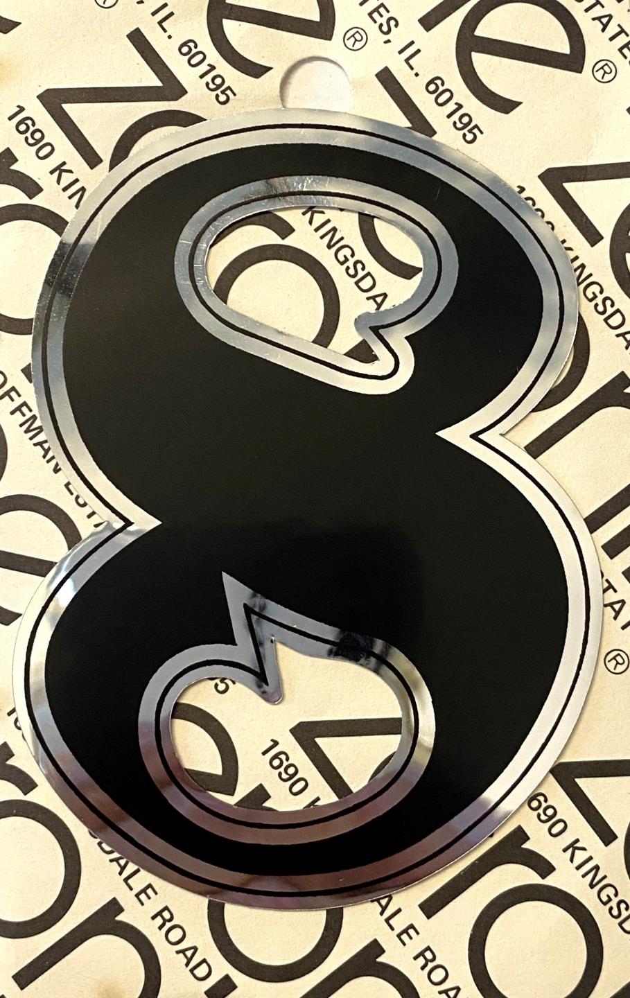 new old stock 4" ZERONINE NUMBERS for vintage BMX Number PLATES Black/Chrome - Picture 16 of 18