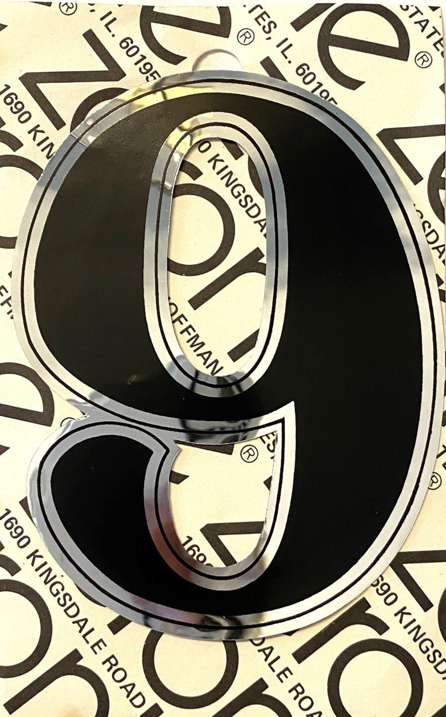 new old stock 4" ZERONINE NUMBERS for vintage BMX Number PLATES Black/Chrome - Picture 17 of 18