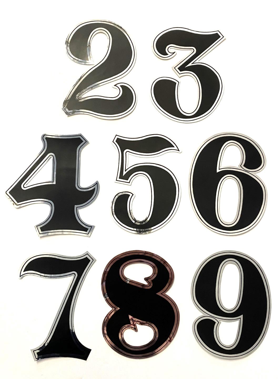 new old stock 4" ZERONINE NUMBERS for vintage BMX Number PLATES Black/Chrome - Picture 18 of 18