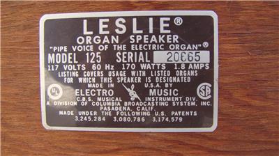LESLIE 125 SPEAKER | eBay