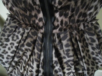 Robe Lanvin En Soie Imprimée Léopard - Hiver 2010, Taille 34, Drapé Dos, Occasion Très Bon état