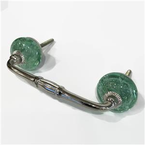 Mint Green Glass Bubble 4 Inch Cabinet Handles Dresser Drawer