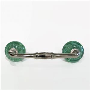 Mint Green Glass Bubble 4 Inch Cabinet Handles Dresser Drawer