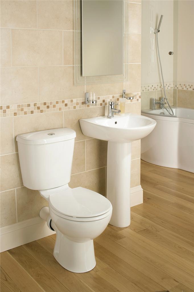 Galaxy modern bathroom suite white bath toilet sink basin pedestal ...