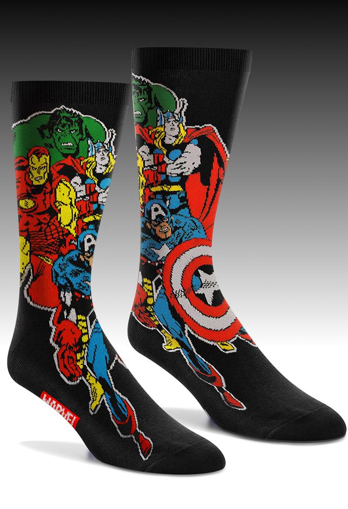 AUTHENTIC MARVEL COMICS SOCKS Avengers Iron Man Hulk America Thor 2 ...