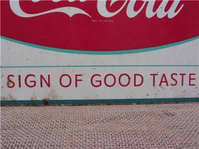 Panneau Vintage Coca-Cola Fish Tail Double Face Années 60 - Réf. 11097 - Occasion