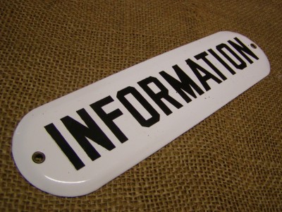 vintage porcelain information sign > old antique signs美国代购