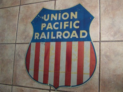 HUGE Vintage Union Pacific Railroad Depot Sign > Antique Old UP ...