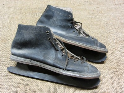 old roller skate shoes