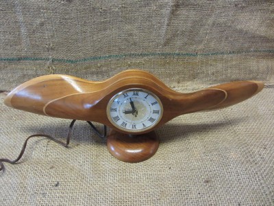 Vintage Wooden Airplane Propeller Clock Antique Old Aviation Plane Inventory Number 7792