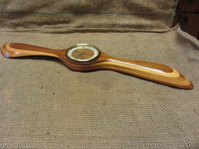 Vintage Wooden Airplane Propeller Clock Antique Old Aviation Wall Inventory Number 8226