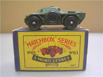 Matchbox Lensey #61 Ferret Scout Army Car made in England Mint in