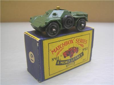 Matchbox Lensey #61 Ferret Scout Army Car made in England Mint in