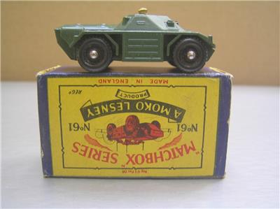 MATCHBOX No.61 Army Scout Car Matchbox #61 Army Scout Car '61-'65