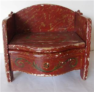 Antique Dutch Folk Art Hindeloopen Childeren Nachttopf Schrank Antique Dutch Folk Art Hindeloopen